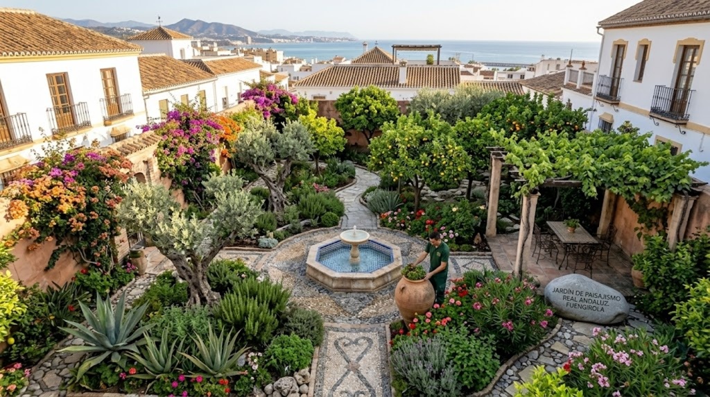 JardÃ­n mediterrÃ¡neo en MÃ¡laga con plantas autÃ³ctonas